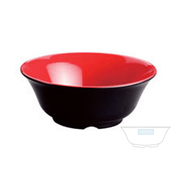 Bowls Black/Red Melamine